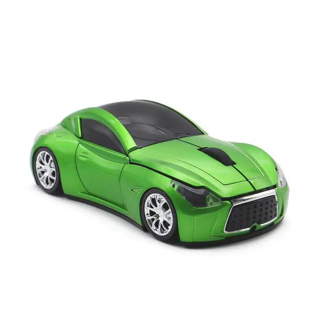 Alt view image 3 of 6 - Car Mouse Wireless Sports Car Shaped Mouse 2.4GHz LED Light Shining Surface Decoration Desktop Laptop Computer Mice Optical (Green)