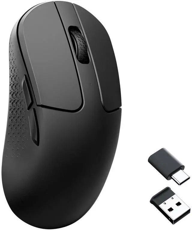 Main image of Mini Wireless Optical Mouse, Bluetooth 5.1/2.4 GHz/Wired Gaming Mouse, Programmable PixArt 3311 Sensor with up to 26,000 DPI/ 650 IPS, Lightweight Ergonomic for Windows Mac Linux - Black