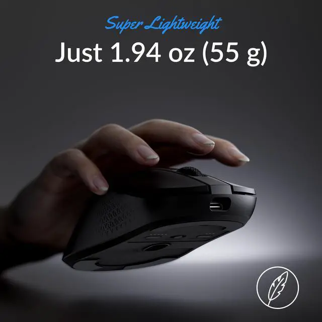 Alt view image 4 of 7 - Mini Wireless Optical Mouse, Bluetooth 5.1/2.4 GHz/Wired Gaming Mouse, Programmable PixArt 3311 Sensor with up to 26,000 DPI/ 650 IPS, Lightweight Ergonomic for Windows Mac Linux - Black