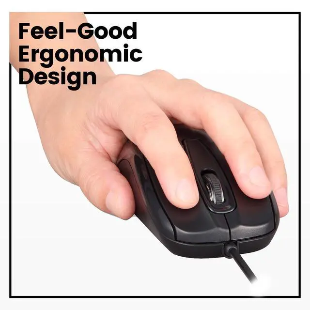 Alt view image 3 of 7 - Perimice-209 P, Wired PS2 Mouse with 1000 DPI Resolution, Black, (10442)