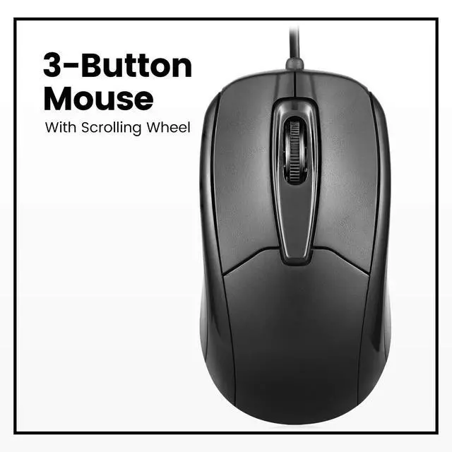 Alt view image 4 of 7 - Perimice-209 P, Wired PS2 Mouse with 1000 DPI Resolution, Black, (10442)