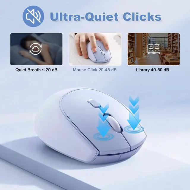 Alt view image 6 of 7 - Silicone Wireless Mouse 1600 DPI Optical 2.4GHz (Blue)