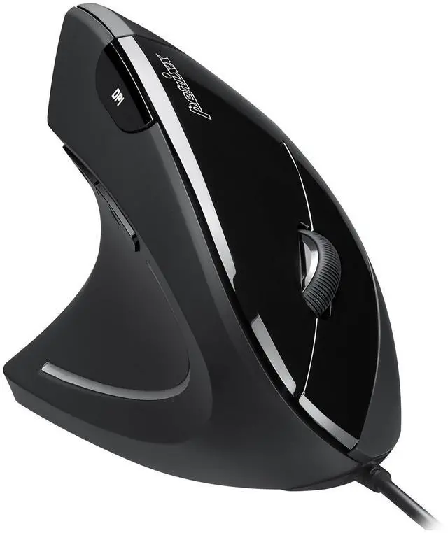 Main image of Wired Vertical Ergonomic Mouse with 2 DPI, 6 Button Optical Ergo Mouse with 2 Level DPI Switch 1000 1600, Left Handed, Black