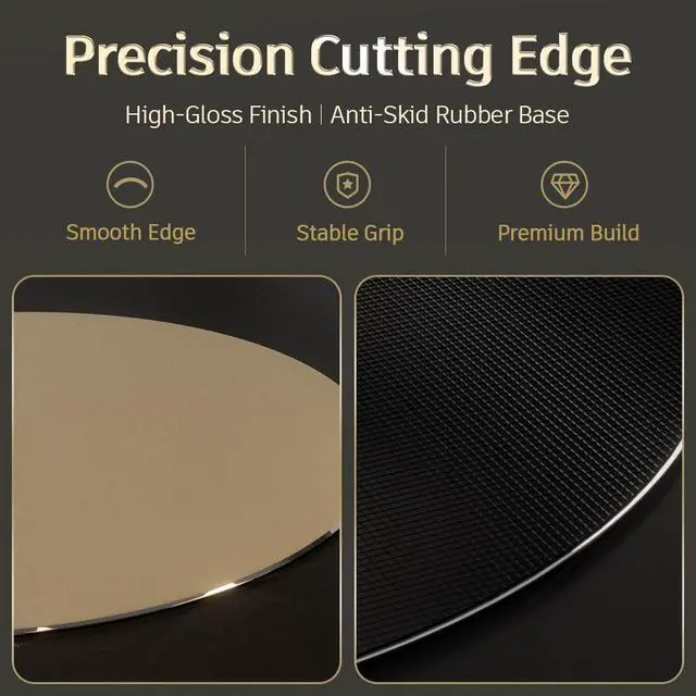 Alt view image 5 of 7 - Aluminum Metal Mouse Pad Mice Mat 8.66 in (Round, Champagne Gold)