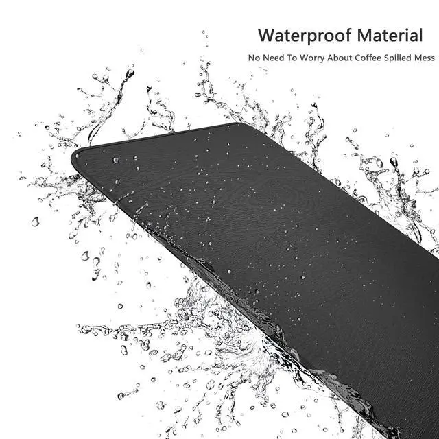 Alt view image 5 of 7 - Black Hard Mouse Pad,Ultra Thin Wood-Textured PU Leather Mouse Mat
