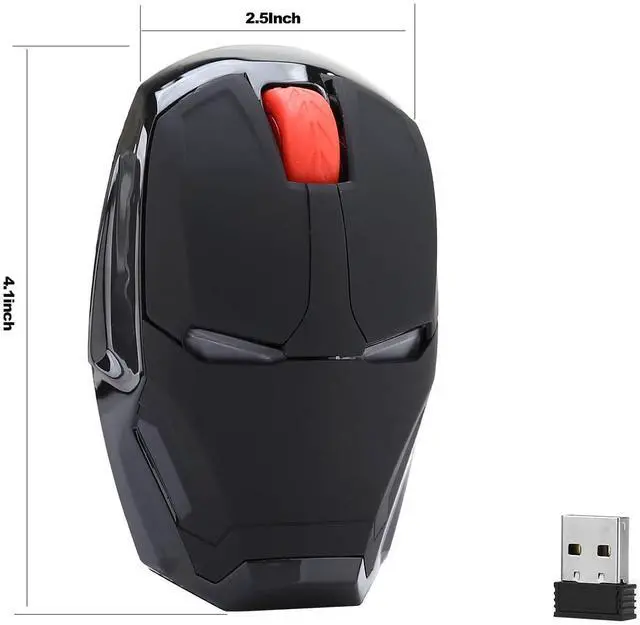 Alt view image 7 of 7 - Ergonomic Wireless Mouse, Cool Mice 2.4G Portable Mobile Computer Mouse with USB Nano Receiver for Notebook, PC, Laptop, Computer, MacBook, Responds up to 50 ft