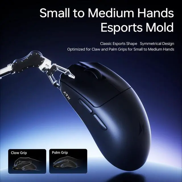 Alt view image 2 of 7 - Ultra Max Wireless Gaming Mouse, PAW3395 Ultra Sensor, DPI up to 30,000, 54g Lightweight, 600 Hr Battery Life, All-New Nano Coating, Tri-Mode 2.4G/Bluetooth/Wired - Black