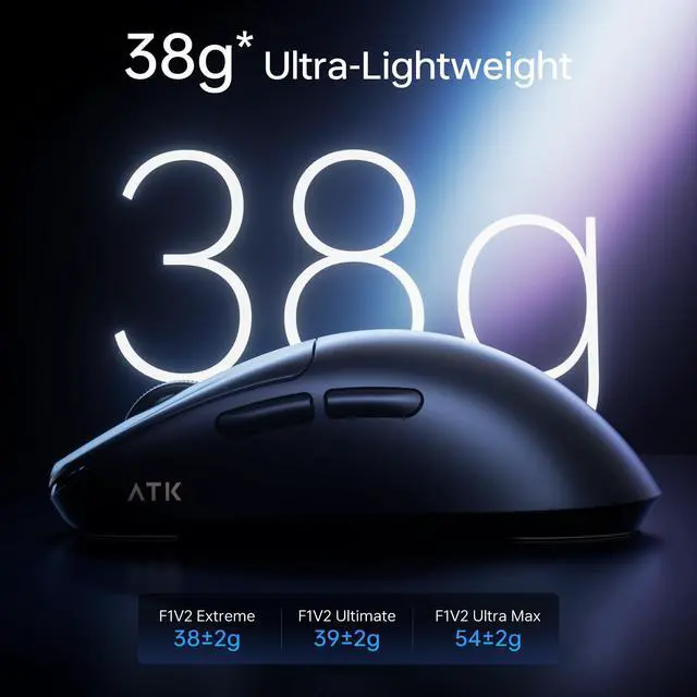 Alt view image 3 of 7 - Ultra Max Wireless Gaming Mouse, PAW3395 Ultra Sensor, DPI up to 30,000, 54g Lightweight, 600 Hr Battery Life, All-New Nano Coating, Tri-Mode 2.4G/Bluetooth/Wired - Black