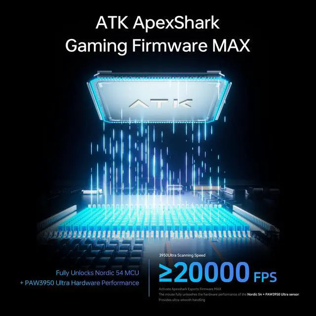 Alt view image 6 of 7 - Ultra Max Wireless Gaming Mouse, PAW3395 Ultra Sensor, DPI up to 30,000, 54g Lightweight, 600 Hr Battery Life, All-New Nano Coating, Tri-Mode 2.4G/Bluetooth/Wired - Black