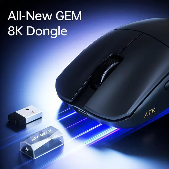 Alt view image 7 of 7 - Ultra Max Wireless Gaming Mouse, PAW3395 Ultra Sensor, DPI up to 30,000, 54g Lightweight, 600 Hr Battery Life, All-New Nano Coating, Tri-Mode 2.4G/Bluetooth/Wired - Black