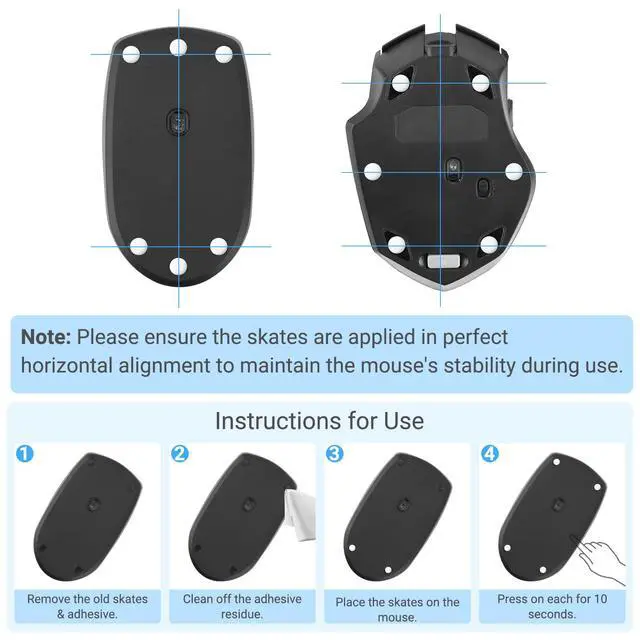 Alt view image 6 of 7 - Mouse Skates, High-Density PTFE with Rounded Edges, 2 Pack