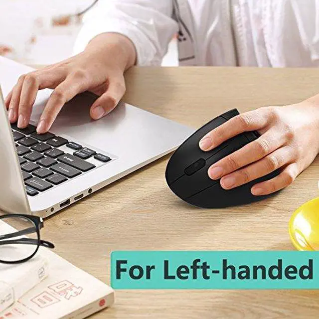 Alt view image 2 of 7 - Left Handed Mouse, Wireless USB Ergonomic Vertical Lefty Mouse