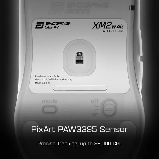 Alt view image 3 of 6 - Wireless Gaming Mouse 4000Hz Polling Rate, Kailh GX Switches, PixArt PAW3395 Sensor, Lightweight ~63 g, White Frost