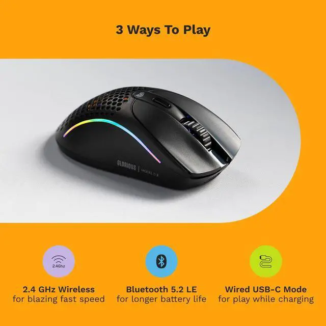 Alt view image 7 of 7 - Gaming - Model D 2 Wireless Ergonomic Mouse, Superlight 66g, up to 210 hr Battery Life, 26K Optical Sensor, 6 Programmable Buttons, 80 Million Clicks, FPS, MMO, MOBA, Battle Royale (Black)