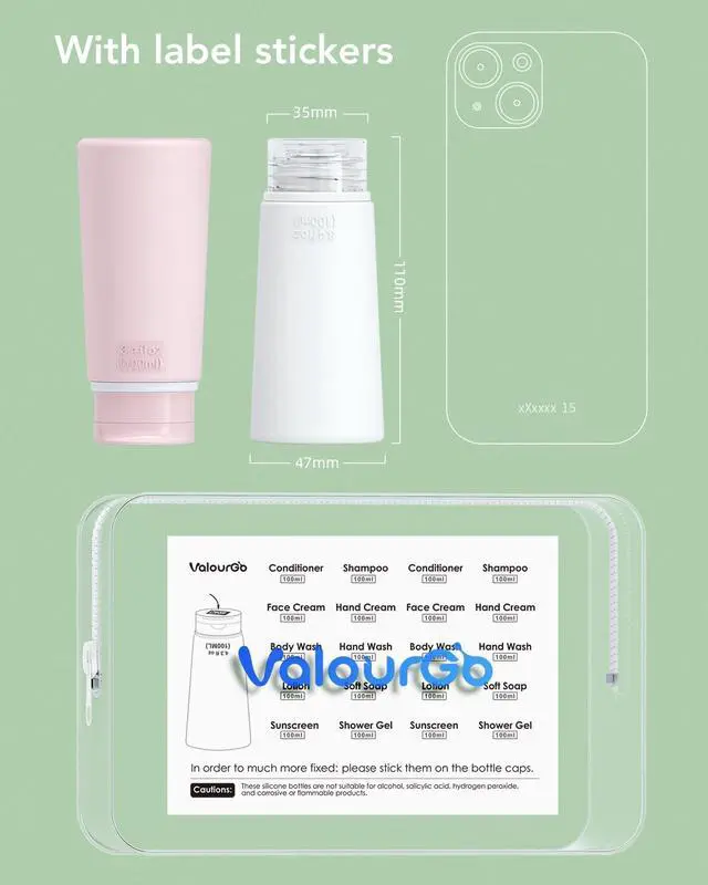 Alt view image 2 of 7 - Travel Bottles for Toiletries 3.4oz 4 Pack, TSA Leak Proof