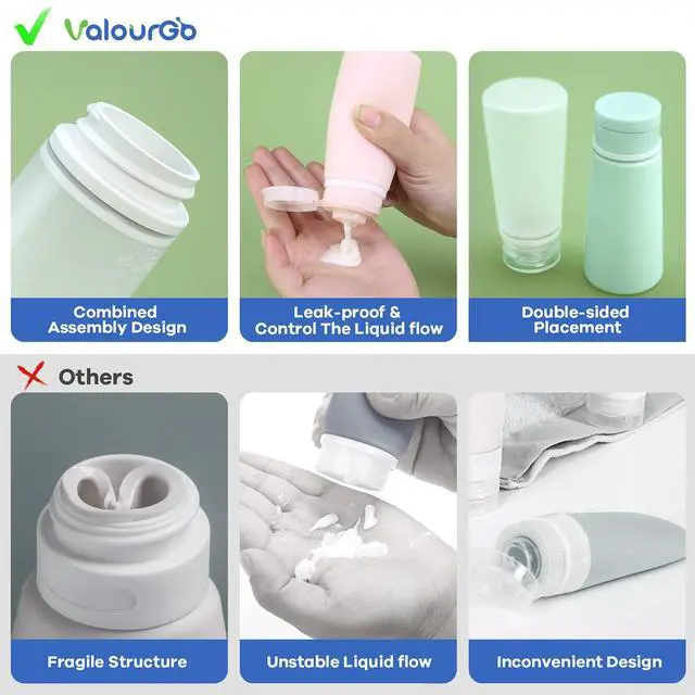 Alt view image 3 of 7 - Travel Bottles for Toiletries 3.4oz 4 Pack, TSA Leak Proof