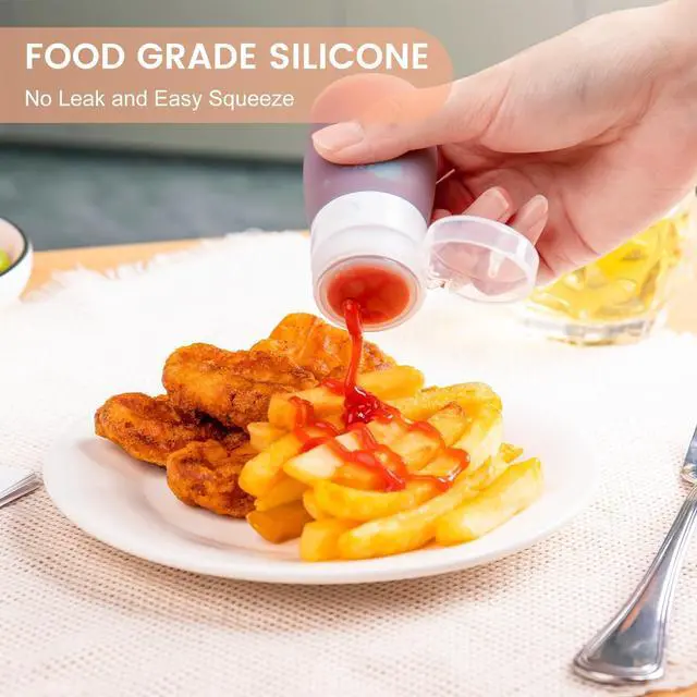 Alt view image 5 of 7 - Condiment Squeeze Bottles, Leakproof Salad Dressing Container