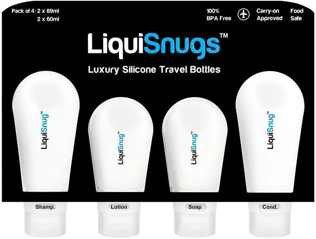 Main image of Guaranteed Leak Proof Silicone Travel Bottles For Toiletries - TSA Approved Container. Premium Range Travel Shampoo Bottles with Suction Cups and Adjustable Labels