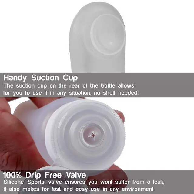 Alt view image 2 of 5 - Guaranteed Leak Proof Silicone Travel Bottles For Toiletries - TSA Approved Container. Premium Range Travel Shampoo Bottles with Suction Cups and Adjustable Labels