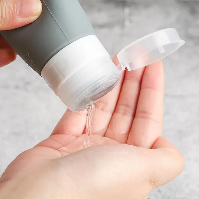 Alt view image 7 of 7 - Travel Bottles Kit (16 Pack) - TSA Approved, Leak Proof Silicone Squeezable Containers for Toiletries. Complete Set with Jars, Sprayers & Bag (Black)