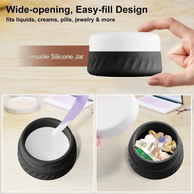 Alt view image 4 of 7 - Travel Bottles for Toiletries, Original Patented, TSA Approved Travel Size Containers, Leak Proof Silicone Shampoo and Conditioner Bottles Women & Men, Airplane Essentials, Black