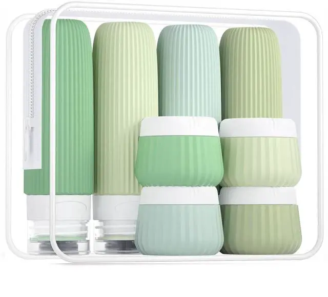 Main image of Travel Bottles 8 Pack, TSA Approved 3 oz Travel Containers with Clear Bag, Leak Proof Silicone Squeezable Essentials Jars