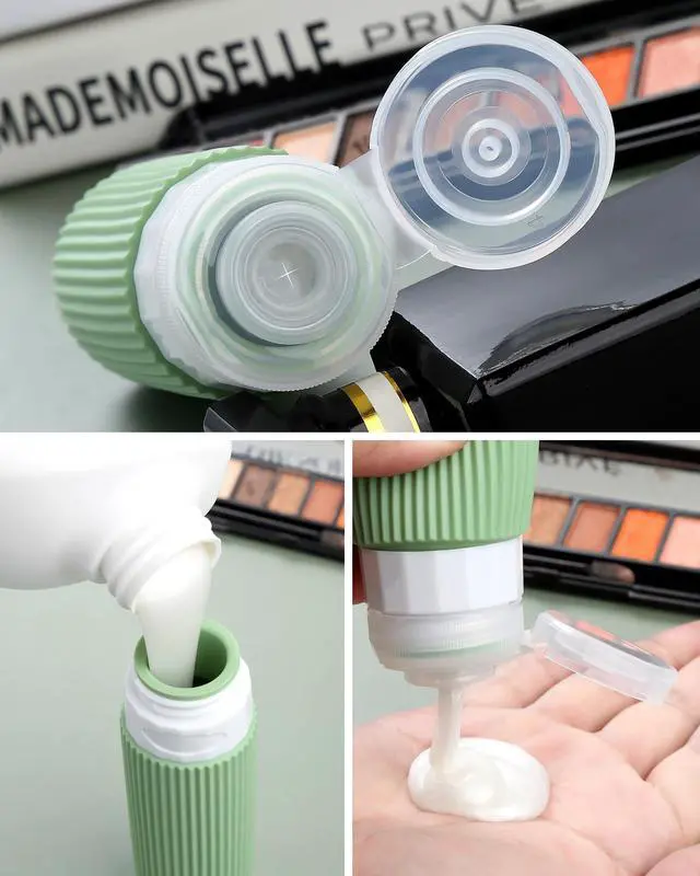 Alt view image 2 of 6 - Travel Bottles 8 Pack, TSA Approved 3 oz Travel Containers with Clear Bag, Leak Proof Silicone Squeezable Essentials Jars