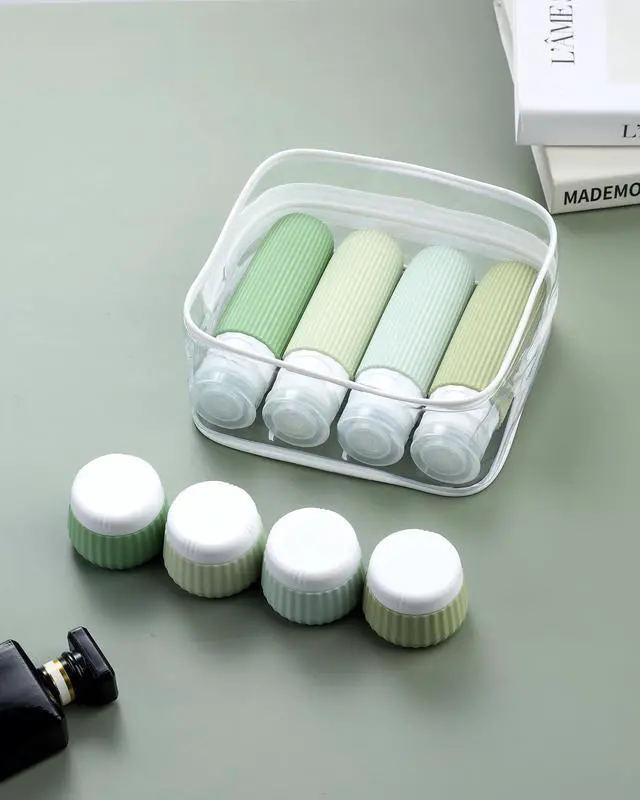 Alt view image 4 of 6 - Travel Bottles 8 Pack, TSA Approved 3 oz Travel Containers with Clear Bag, Leak Proof Silicone Squeezable Essentials Jars