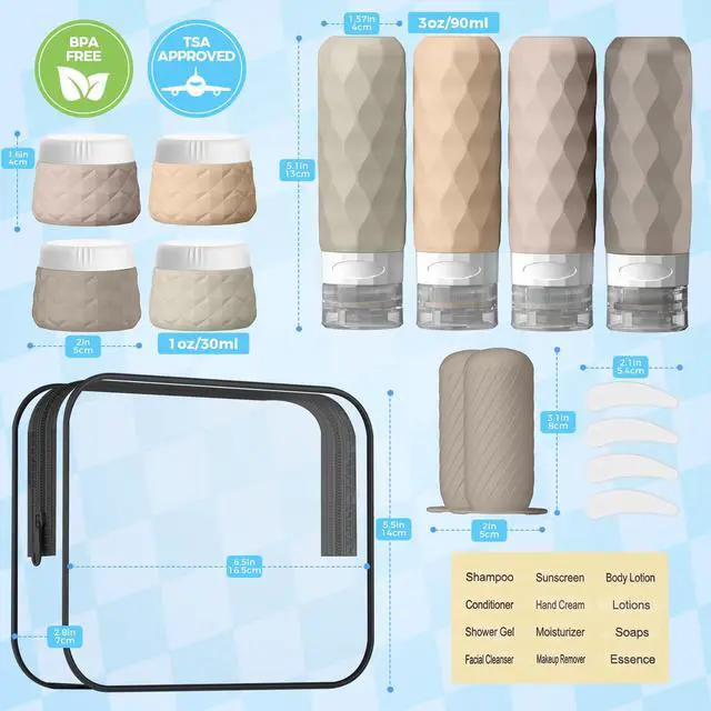 Alt view image 2 of 7 - Travel Bottles for Toiletries, Bottles, Jars, and Covers