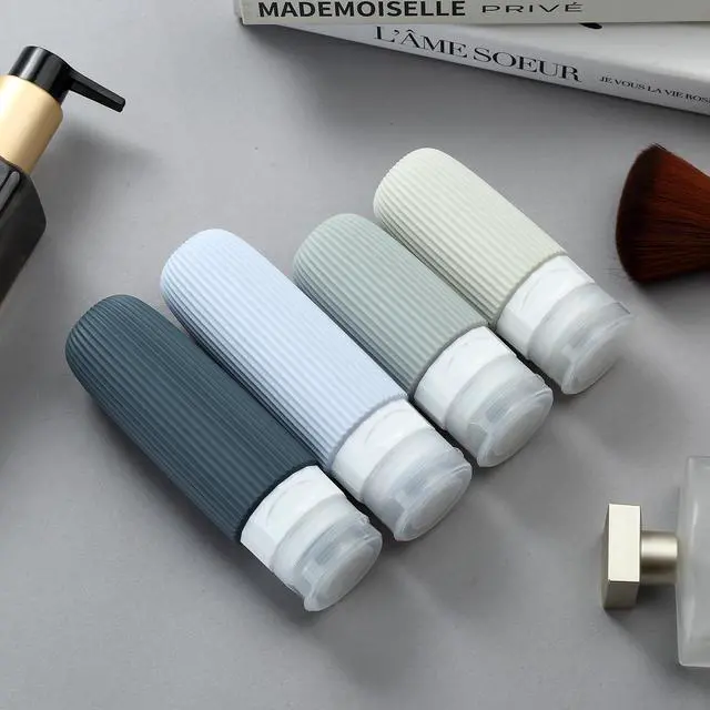 Alt view image 5 of 7 - Travel Bottles Set, TSA Approved Leak Proof Silicone Squeezable Containers for Toiletries, Refillable Travel Accessories for Conditioner, Shampoo, Lotion & Body Wash Accessories