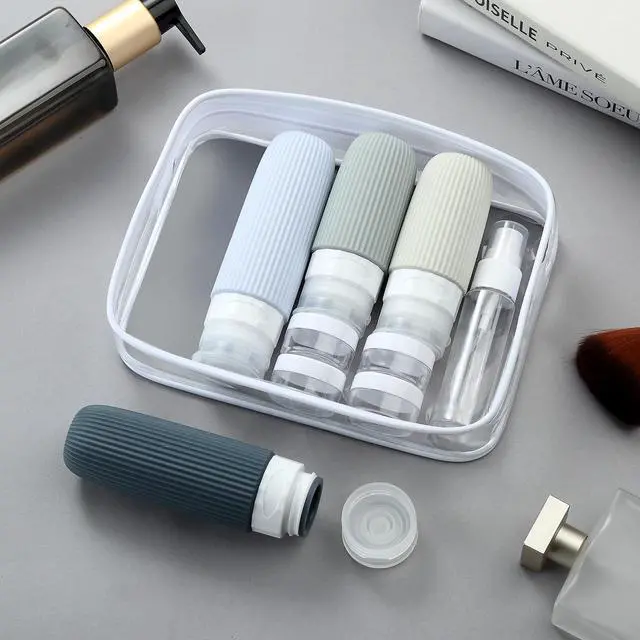 Alt view image 6 of 7 - Travel Bottles Set, TSA Approved Leak Proof Silicone Squeezable Containers for Toiletries, Refillable Travel Accessories for Conditioner, Shampoo, Lotion & Body Wash Accessories