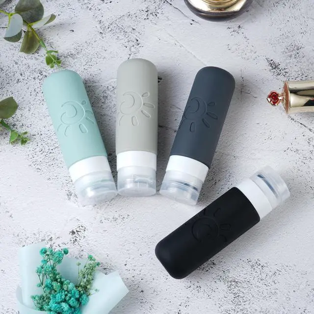Alt view image 4 of 6 - Travel Bottles for Toiletries, TSA Approved Travel Containers 3oz Leak Proof Travel Tubs Refillable Liquid Travel Accessories for Shampoo Conditioner Lotion Body Wash(Multicolored A)