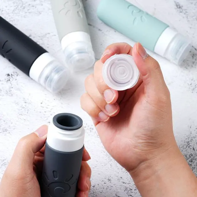Alt view image 5 of 6 - Travel Bottles for Toiletries, TSA Approved Travel Containers 3oz Leak Proof Travel Tubs Refillable Liquid Travel Accessories for Shampoo Conditioner Lotion Body Wash(Multicolored A)