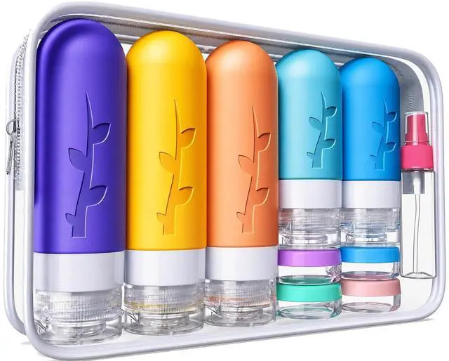 Main image of TSA Approved Travel Bottles for Toiletries - Silicone travel size Containers, Leak Proof Size Toiletries, Refillable Shampoo and Conditioner Bottles, Travel Essentials