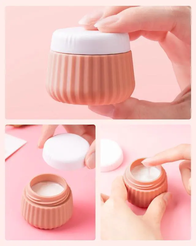 Alt view image 3 of 7 - Travel Containers for Toiletries 4 Pack, TSA Approved Travel Size Toiletries, Portable Size Containers, With Clear Bag Leak Proof Silicone Jars, Essentials Creams Jars Carrying Small Items
