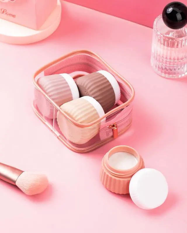 Alt view image 4 of 7 - Travel Containers for Toiletries 4 Pack, TSA Approved Travel Size Toiletries, Portable Size Containers, With Clear Bag Leak Proof Silicone Jars, Essentials Creams Jars Carrying Small Items