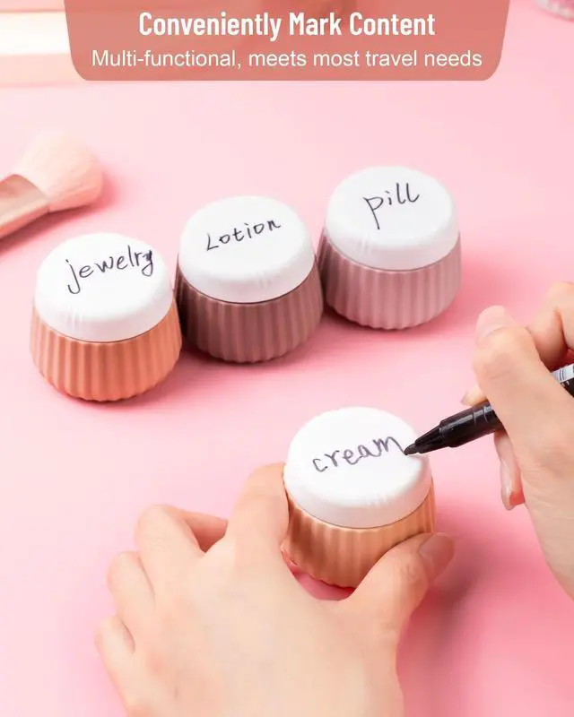 Alt view image 7 of 7 - Travel Containers for Toiletries 4 Pack, TSA Approved Travel Size Toiletries, Portable Size Containers, With Clear Bag Leak Proof Silicone Jars, Essentials Creams Jars Carrying Small Items