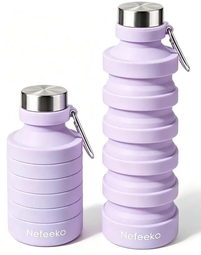 Main image of Collapsible Water Bottle, Reuseable BPA Free Silicone Water Bottles