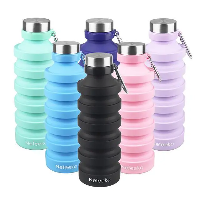 Alt view image 7 of 7 - Collapsible Water Bottle, Reuseable BPA Free Silicone Water Bottles
