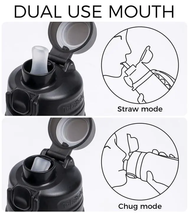 Alt view image 4 of 7 - Collapsible Water Bottles with Straw for Travel, 21oz, Black