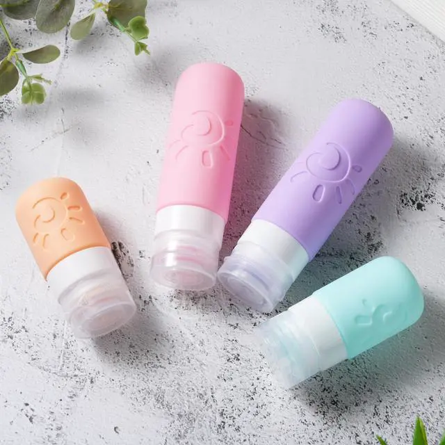 Alt view image 4 of 6 - travel Bottles for Toiletries, TSA Approved Silicone Travel Containers Leak Proof Refillable Travel Accessories for Shampoo Conditioner Lotion Body Wash(Multicolored C)