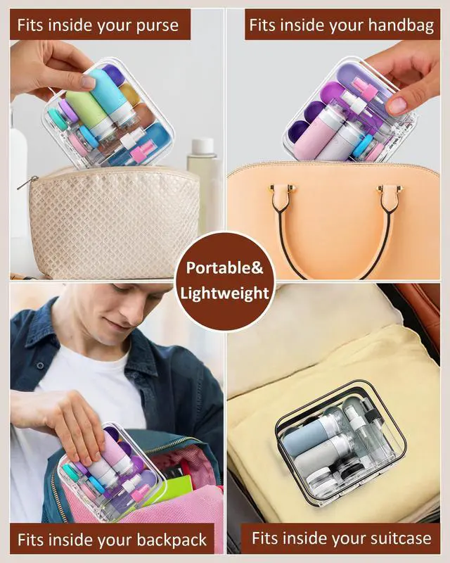 Alt view image 7 of 7 - Travel Bottles for Toiletries, Original Patented, TSA Approved Travel Size Containers, Leak Proof Silicone Shampoo and Conditioner Bottles Women & Men, Airplane Cruise Essentials, Black