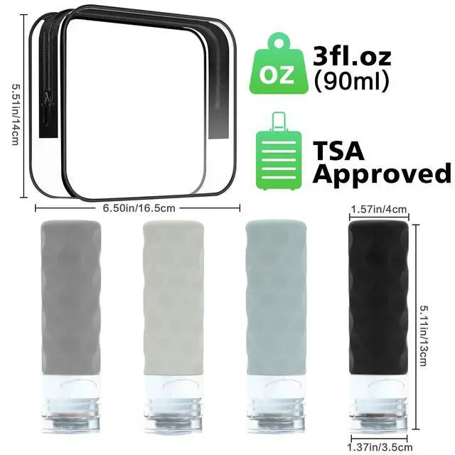 Alt view image 2 of 7 - Travel Bottles for Toiletries, Silicone Travel Size Containers