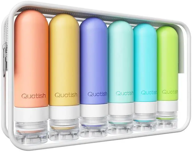 Main image of Travel Bottles for Toiletries 6 Pack, Original Patented Leakproof 3 oz Tsa Approved Travel Size Containers, BPA Free Silicone Shampoo and Conditioner Bottles, Camping Essentials
