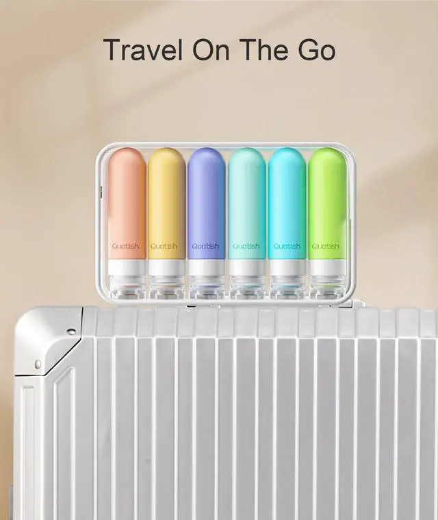 Alt view image 7 of 7 - Travel Bottles for Toiletries 6 Pack, Original Patented Leakproof 3 oz Tsa Approved Travel Size Containers, BPA Free Silicone Shampoo and Conditioner Bottles, Camping Essentials