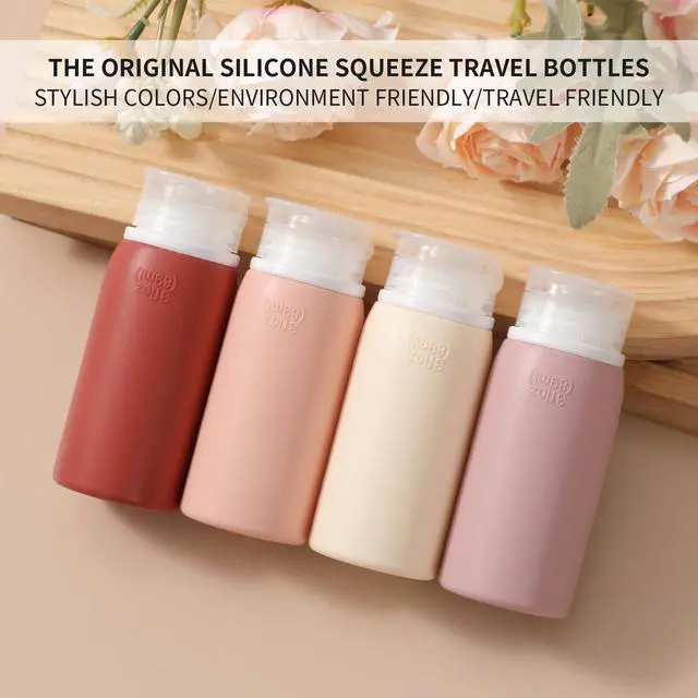 Alt view image 2 of 7 - Travel Bottles for Toiletries, Leak-Proof TSA Compliant Silicone Travel Size Containers for Shampoo and Conditioner, BPA Free with Toiletry Bag (Cream)