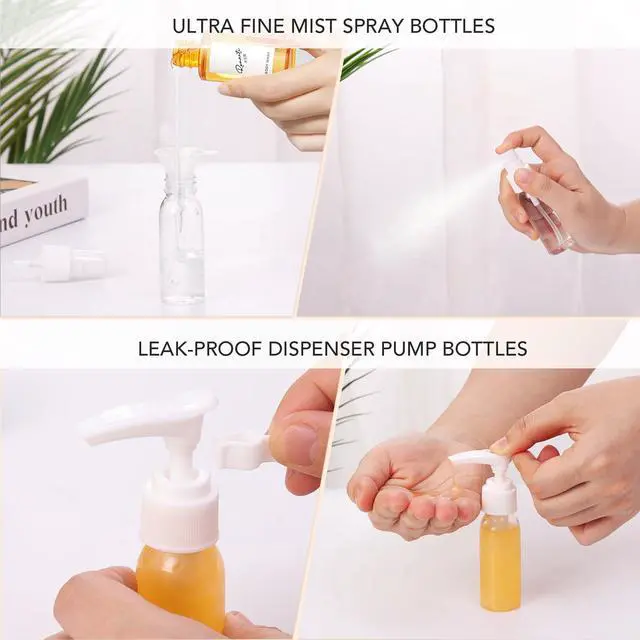 Alt view image 6 of 7 - Travel Bottles for Toiletries, Leak-Proof TSA Compliant Silicone Travel Size Containers for Shampoo and Conditioner, BPA Free with Toiletry Bag (Cream)
