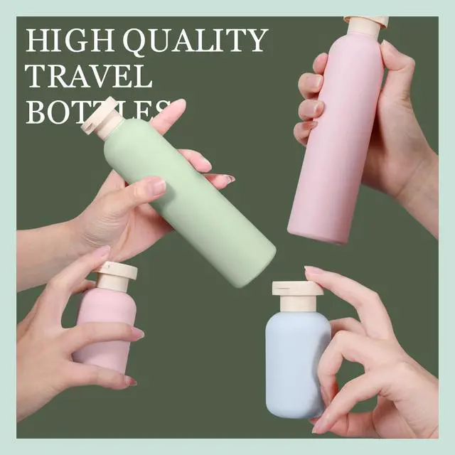 Alt view image 5 of 7 - Plastic Leak Proof Travel Bottles for Toiletries, TSA Approved Travel Size Containers, Squeeze Bottles Refillable for Shampoo, Lotion & Body Wash (Blue+Pink+Green, 6.7 oz)