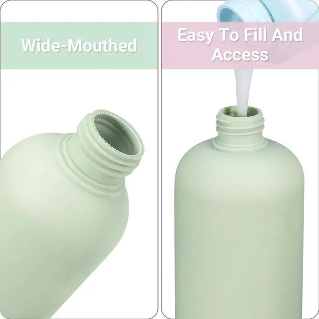 Alt view image 7 of 7 - Plastic Leak Proof Travel Bottles for Toiletries, TSA Approved Travel Size Containers, Squeeze Bottles Refillable for Shampoo, Lotion & Body Wash (Blue+Pink+Green, 6.7 oz)