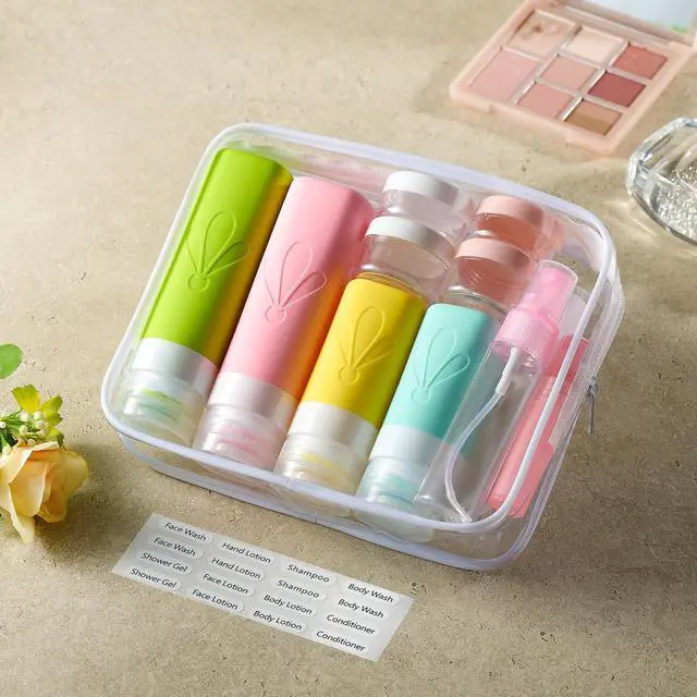 Alt view image 6 of 6 - Travel Bottles for Toiletries, TSA Approved 3oz 2oz Travel Size Toiletries, BPA Free Leak Proof Squeezable Silicone Tubes Travel Essentials for Shampoo Conditioner Lotion Soap